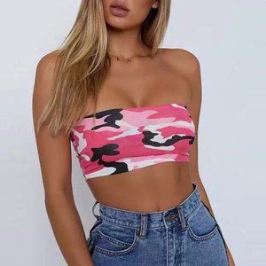Pink Camo Crop Top